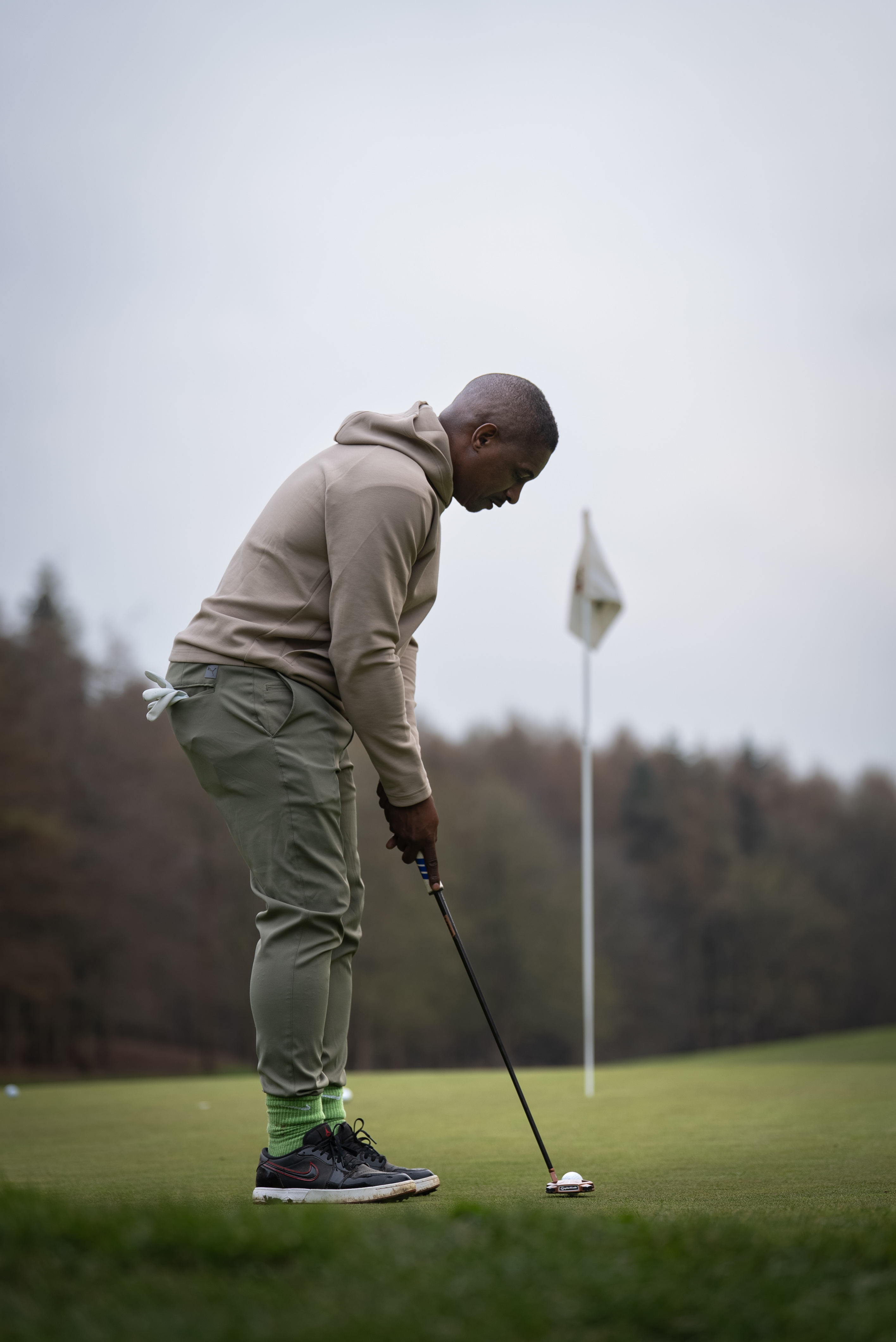 Golfer celebrating on the course